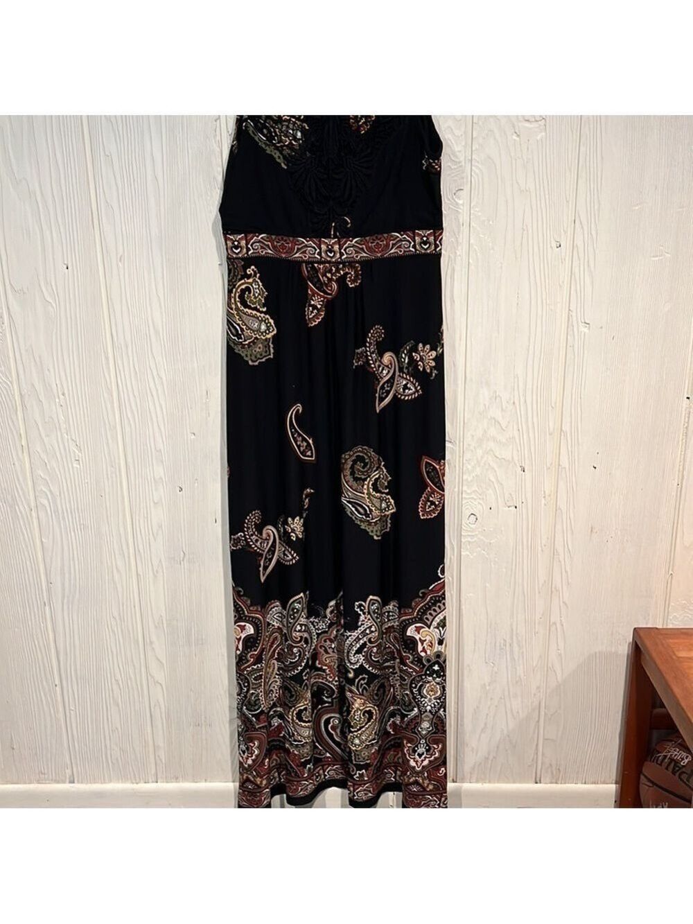 Sandra Darren Maxi Dress Crochet Back Size 12 - Picture 9 of 15